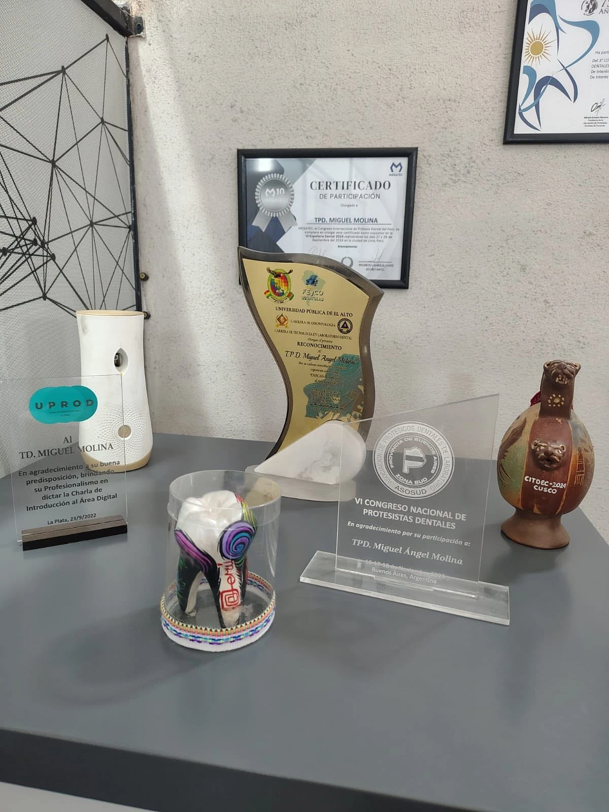 Certificado de capacitación técnica de Miguel Ángel Molina en tecnología dental digital